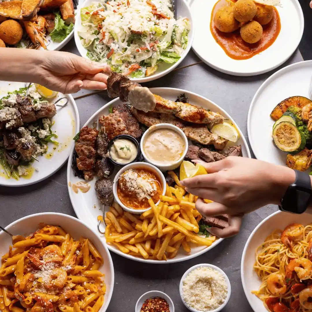 Italian dishes and platters served at Enzo's Cucina Kogarah.