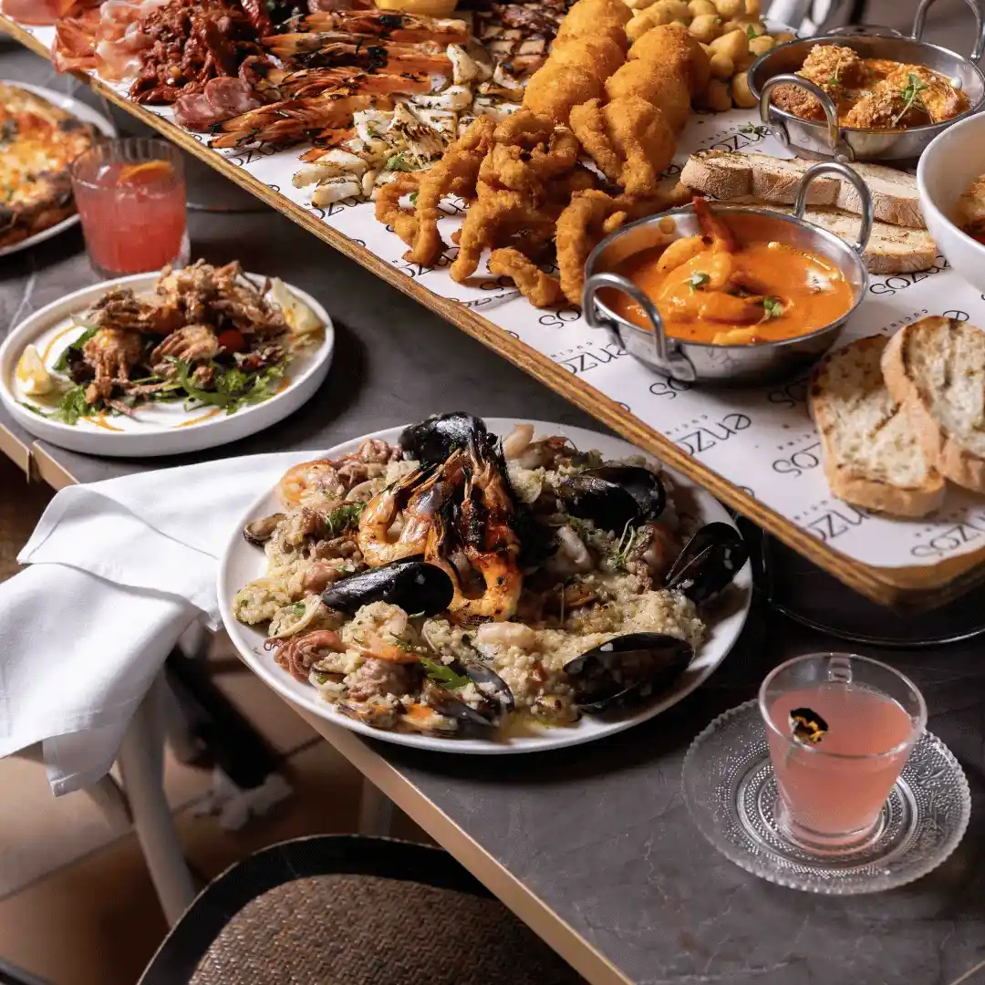 Seafood and Italian platters at Enzo's Cucina Camden.
